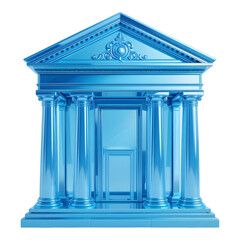 Obraz premium Blue Metallic Temple Columns Architecture 3D Render