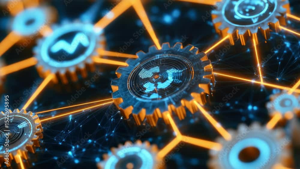 Aufkleber abstract view of electronic circuits with glowing blue digital coins, symbolizing cryptocurrency or 