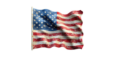Obraz premium Worn American Flag Pole. Symbol Of Patriotism And Heritage Isolated On Transparent Background