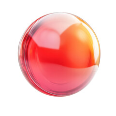 Reflective Sphere of Light A Study in Red Orange and Glass Texture on on transparent background