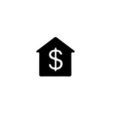 A house icon with a dollar sign on the front side