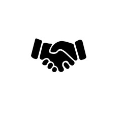 Obraz premium A simple black and white handshake graphic designhandshake, agreement, deal, contract, partnership, business, success, collaboration, teamwork, icon, symbol, graphic, design, illustration, vector, cli