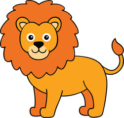 lion icon clipart vector on transparent background