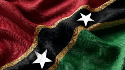 Celebrating independence Day with the vibrant flag of Saint Kitts and Nevis waving proudly