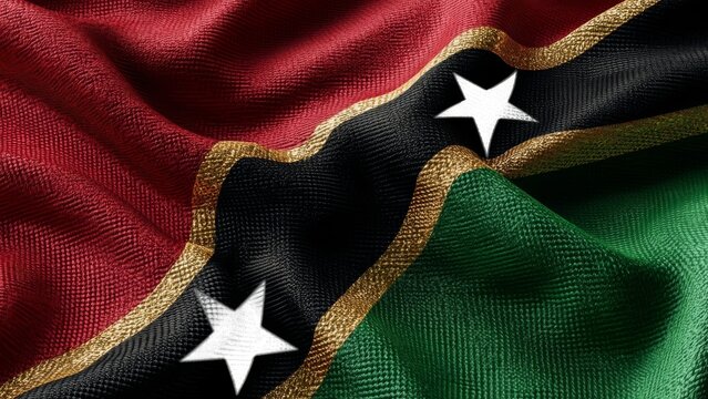 Celebrating independence Day with the vibrant flag of Saint Kitts and Nevis waving proudly