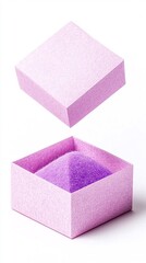 Opened Purple Glitter Gift Box Mockup