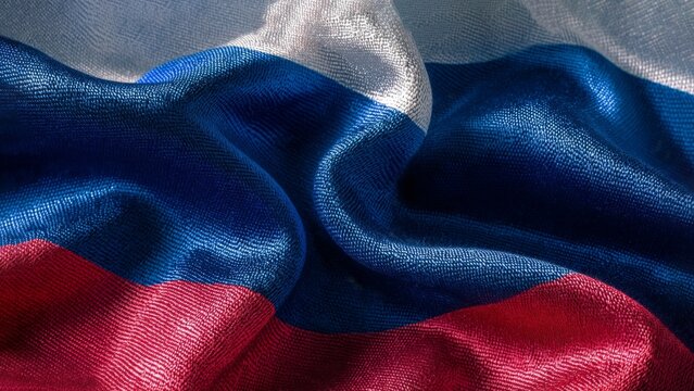Silk flag of Slovenia waving gently, celebrating Independence Day with rich color and texture