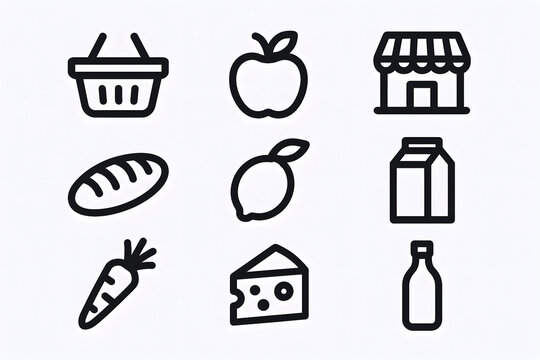 Food Store Icon Set modern