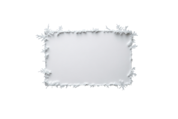 Frosty Frame: A detailed view of an elegant rectangular picture frame, meticulously embellished with frosty elements, showcases a blend of natural beauty and artistic design.