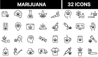 Fototapeta premium Marijuana Icon Representing Cannabis Leaf, Medical Use, and Herbal Drug Symbol