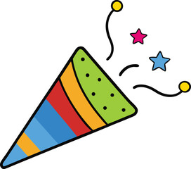 party confetti icon clipart vector on transparent background