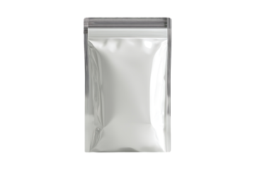 White empty plastic pouch for baby food isolated on a transparent background