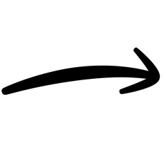 Black Doodle Curved Arrow Illustration - for Designers and Content Creators Needing Simple Vector Graphics