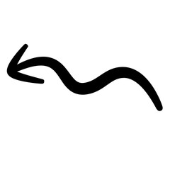 Hand-Drawn Black Wavy Arrow Icon - for Content Creators Using Simple Graphic Accents