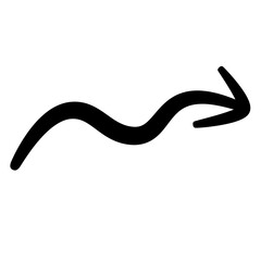 Black Wavy Right Arrow Vector - for Designers and Marketers, Suitable for Web, UI, and Icons.