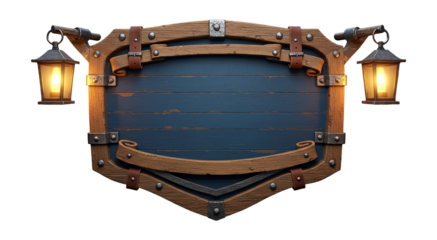 Escudo de Madeira com Lanterna Vaquejada