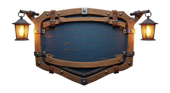 Escudo de Madeira com Lanterna Vaquejada