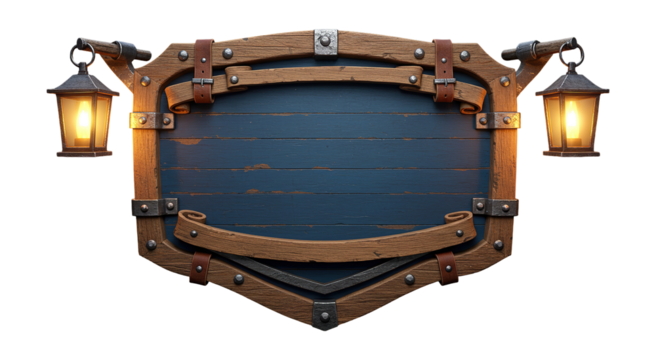 Escudo de Madeira com Lanterna Vaquejada