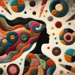 felt art patchwork, international women's day concept