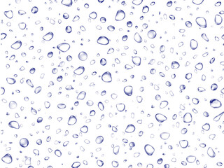 Dark blue raindrops on a transparent background