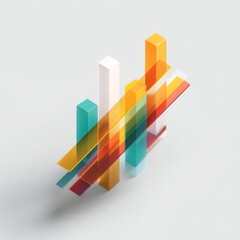 Fototapeta premium Abstract Colorful Glass Bars Modern Business Chart Graphic Design Financial Growth Success Data Visualization Innovative Technology Marketing Report Presentation Template Digital Element Creative 