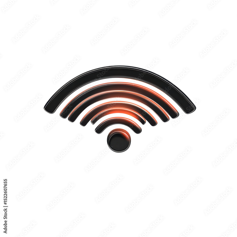 Aufkleber futuristic wifi connection strength icon digital network signal technology on transparent background