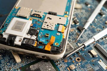 Repairing and upgrade circuit mainboard of notebook, electronic, computer hardware and technology.