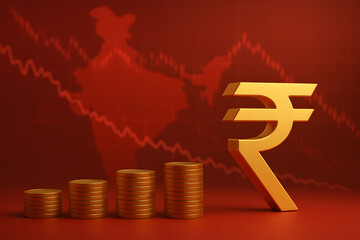 Bearish Indian Market Trend: Economic Downturn Visual