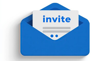 modern invite text in blue
