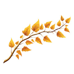 Naklejka premium Vector Illustration of Autumn Golden Branch Nature Icon