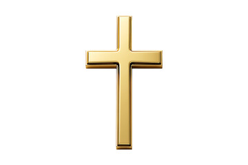 Gold cross isolated on a transparent background