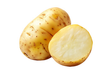 fresh raw potato vegetable isolated on a transparent background