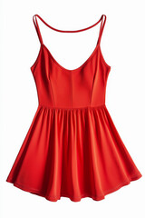 Red summer short dress isolated on white