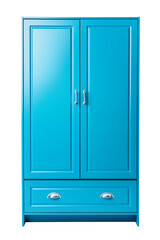 Isolated png of blue wardrobe front view
