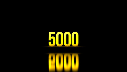 5000 number, five thousand number luminous conceptual sign,wallpaper.3D render