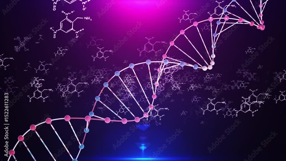 Poster dynamic dna structure with chemical formulas