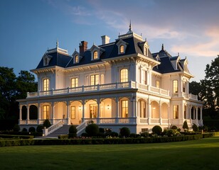 Fototapeta premium Grand estate at twilight