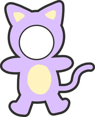 Cute Cat face frame illustration for kids