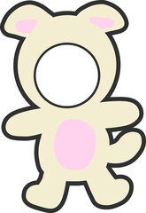 Cute puppy face frame illustration for kids