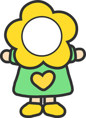 Yellow flower face frame for kids