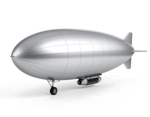 Silver airship on white background (1)