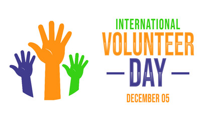 International volunteer day vector design for december fifth celebration