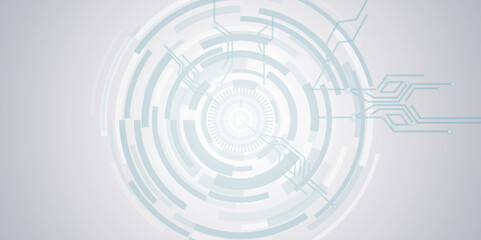 Abstract Futuristic Circular HUD Interface Background for AI, Cyber, and Tech UI.