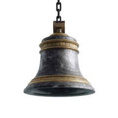 Obraz premium A detailed view of an ornate bell, showcasing its intricate design and patina