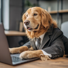 dog with laptop