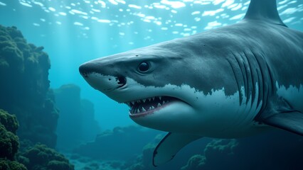 Naklejka premium Great White Encounter