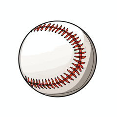 Professional Baseball Ball Icon on White Background Vector for Sports Websites