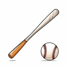 Professional Baseball Bat and Ball Sports Play Vector Illustration for Marketing Materials