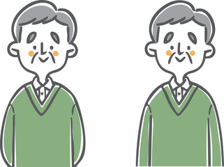 シニア男性　上半身　ベクター
