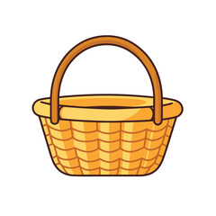 Straw Block Style Basket Icon Vector Illustration for Multiple Professional Uses